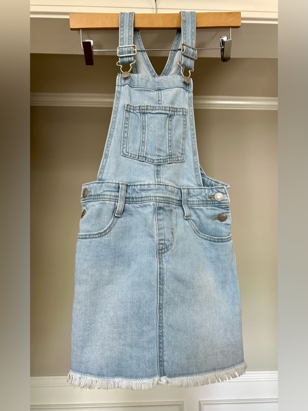 Cat & Jack Light Blue Denim Skirtall/Overalls Skirt/Dress Girls Medium (7/8)